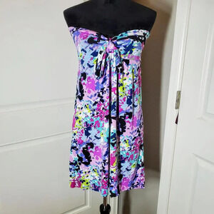 NWOT Boutique Multicolor Strapless Dress Women's Size S/M